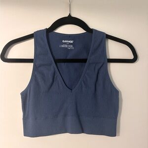 Garage Navy Ribbed Top